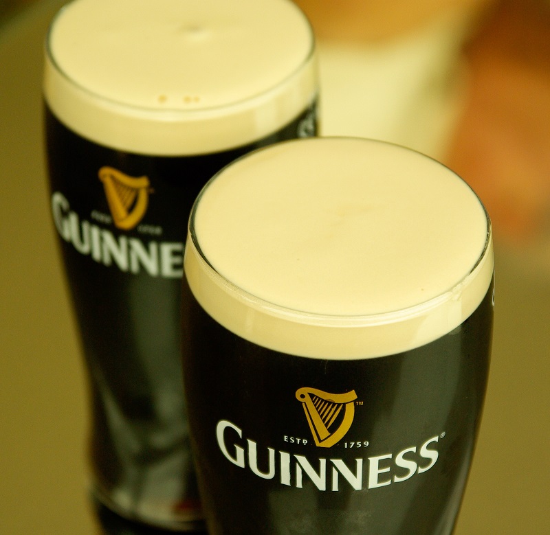 two glasses of Guinness